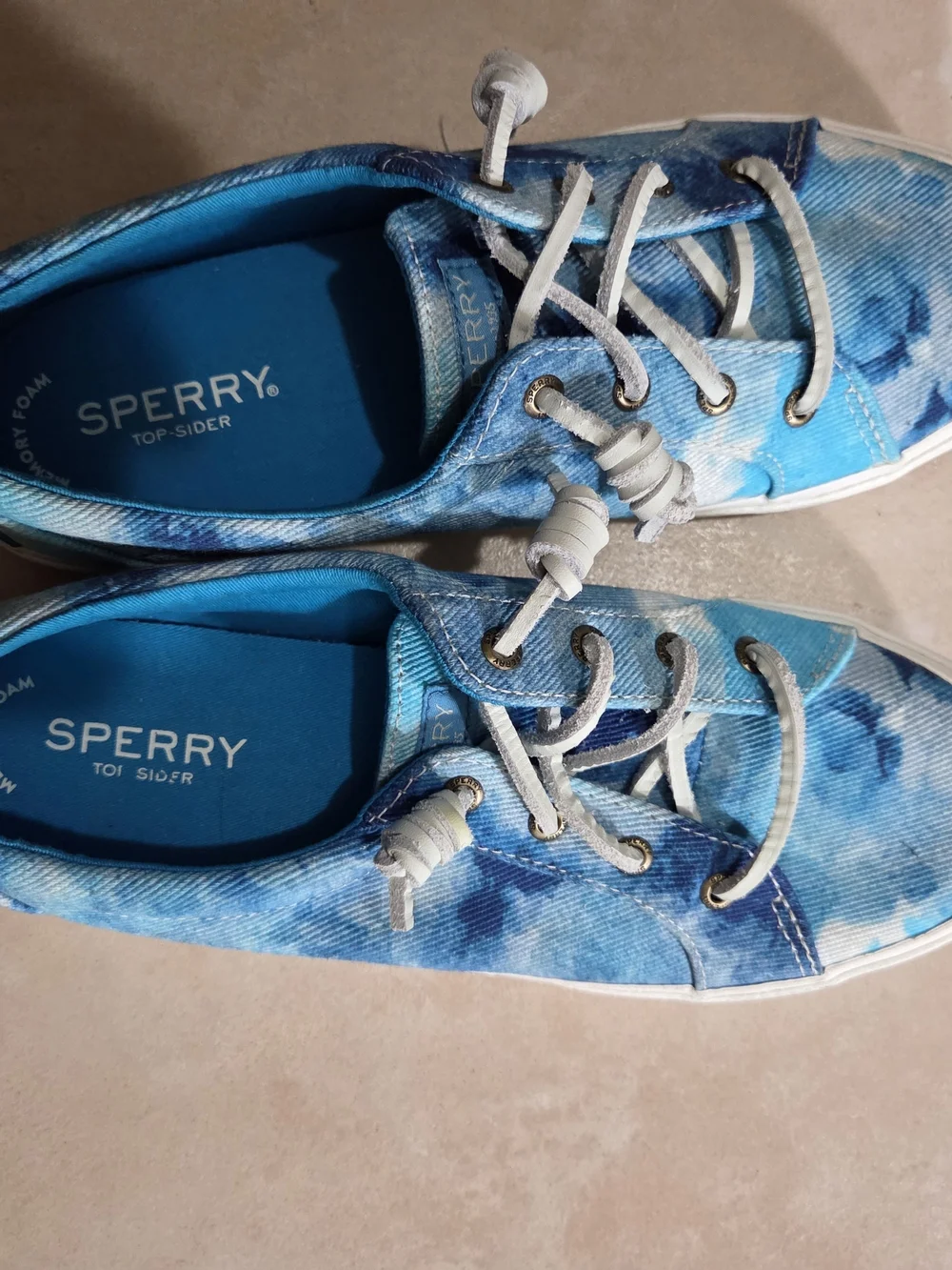 Sperry Blue Tie-Dye Canvas Boat Shoes